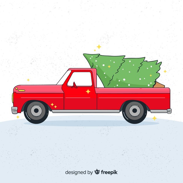 Camioneta con árbol de navidad
