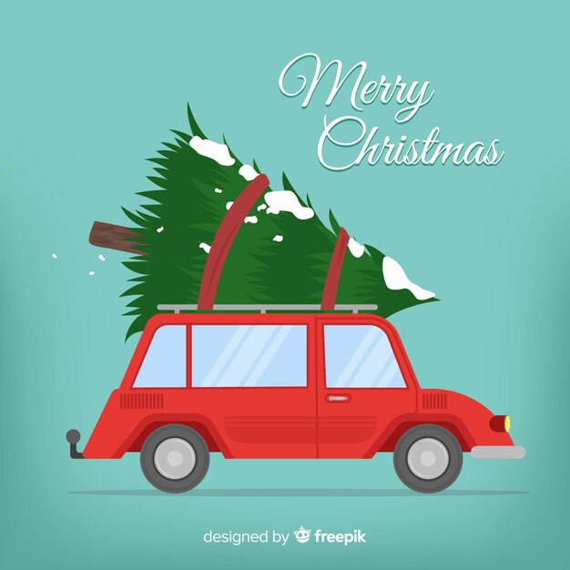 Camioneta con árbol de navidad