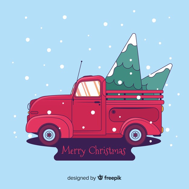 Camioneta con árbol de navidad