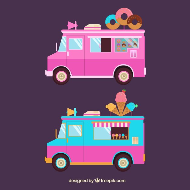 Camionetas de donut y helados