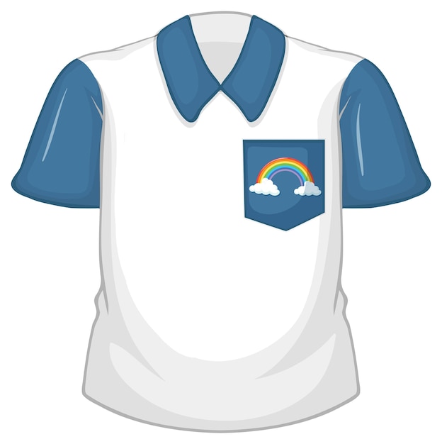 Vector gratuito una camisa blanca con mangas azules sobre fondo blanco.