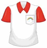 Vector gratuito una camisa blanca con mangas rojas sobre fondo blanco.