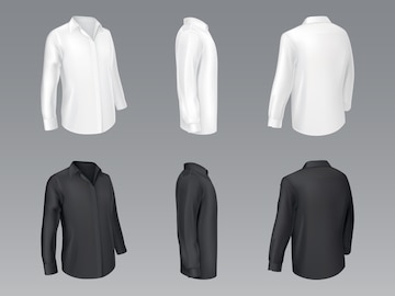 Camisas para hombre en blanco y negro, blusa para mujer. | Vector Gratis