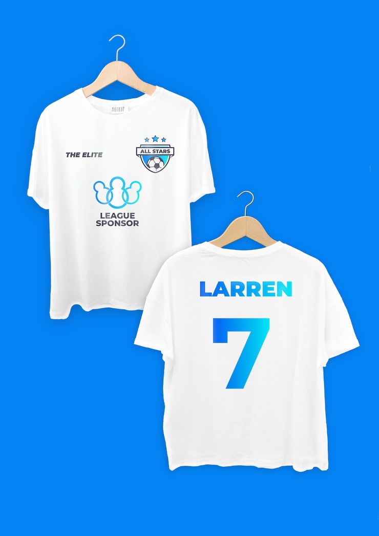 Vector gratuito camiseta con equipamiento de jugador de fútbol simple degradado.