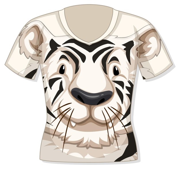 Camiseta con estampado de tigre blanco