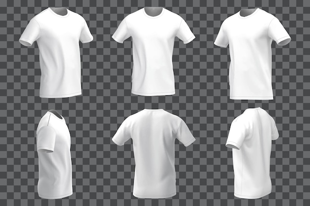 Camiseta de hombre en diferentes perspectivas con estilo realista