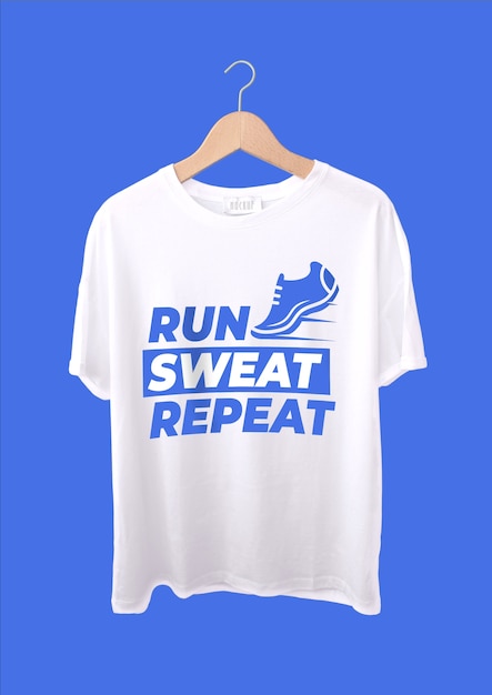 Camiseta monocolor simple para correr, sudar y repetir maratón