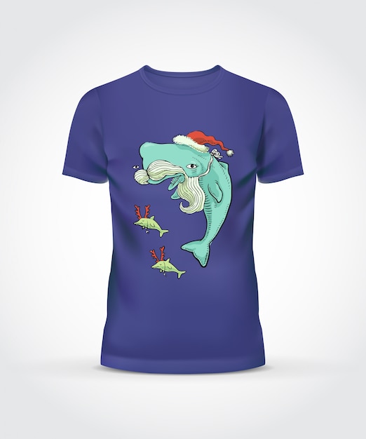 Camiseta morada con diseño de ballena