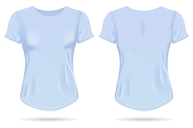 Vector gratuito camiseta mujer realista aislada azul claro