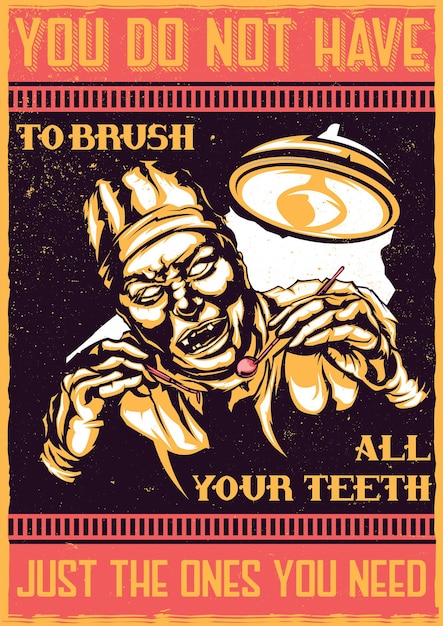 Camiseta o póster con ilustración de dentista aterrador