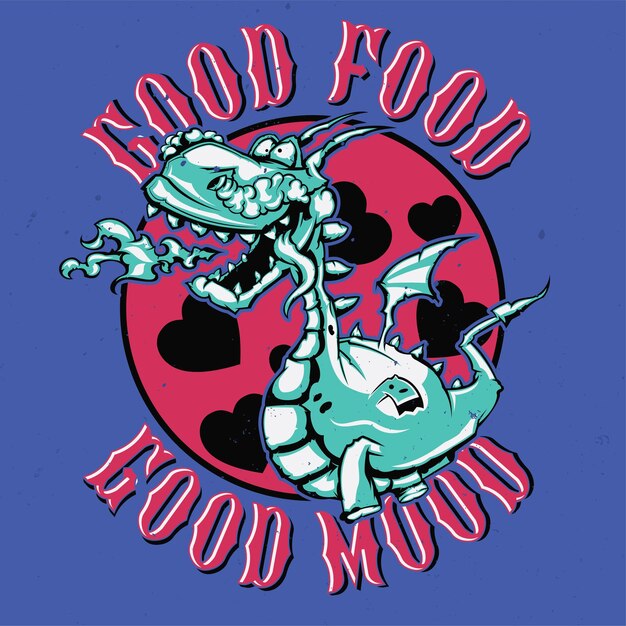 Camiseta o póster con ilustración de dragón