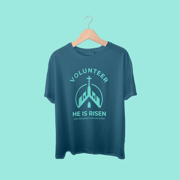Camiseta plana de voluntario de la iglesia