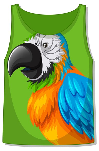 Camiseta de tirantes con estampado de pájaro loro