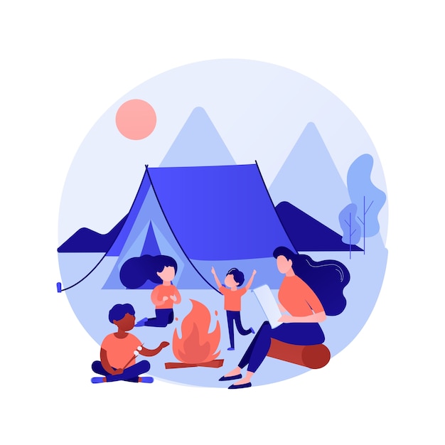 Vector gratuito campamento de verano para niños ilustración del concepto abstracto