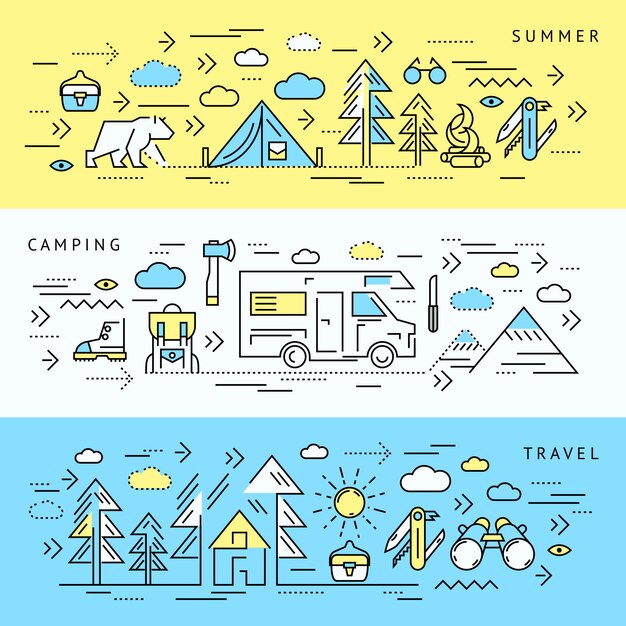 Camping Banner Set