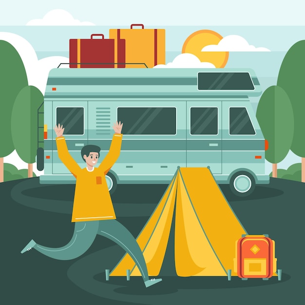 Camping con caravana