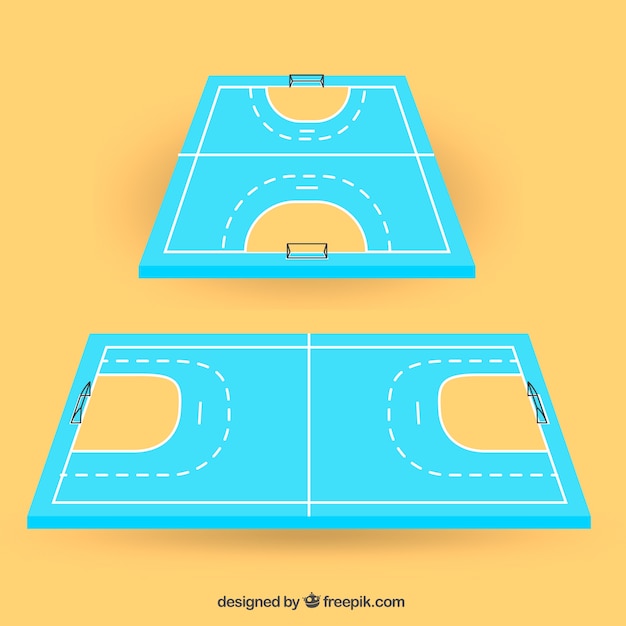 Campo de balonmano en perspectiva