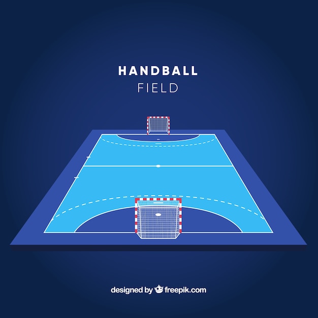 Vector gratuito campo de balonmano con perspectiva