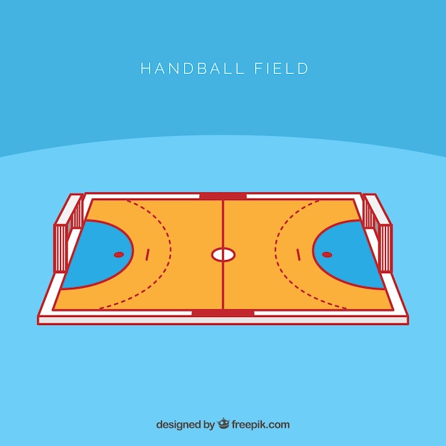 Campo de balonmano con perspectiva