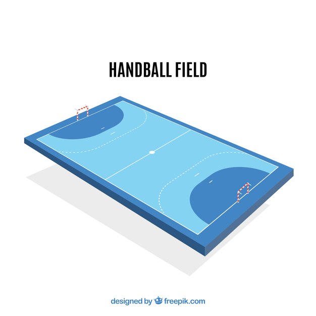 Campo de balonmano con perspectiva