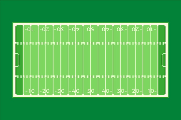 Campo de fútbol americano de diseño plano