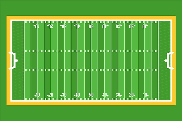 Vector gratuito campo de fútbol americano de diseño plano