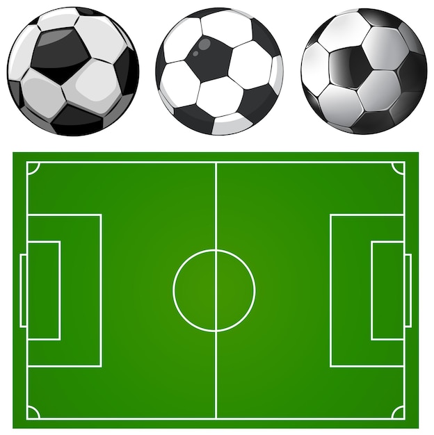 Vector gratuito campo de fútbol con vector de pelota