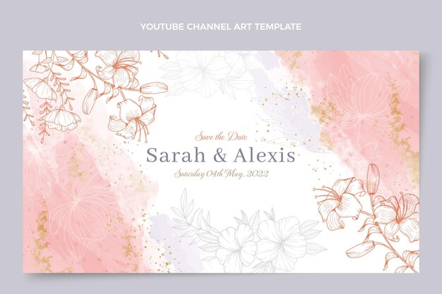 Canal de youtube de boda dibujado a mano