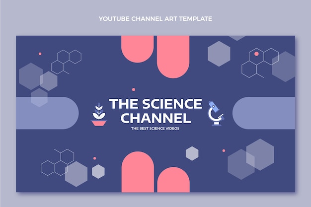 Canal de youtube de ciencia de estilo plano