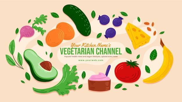 Canal de youtube de comida vegetariana dibujada a mano