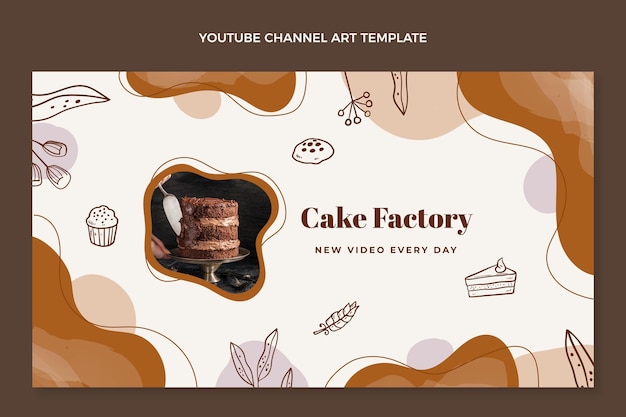 Canal de youtube de fábrica de pasteles dibujados a mano