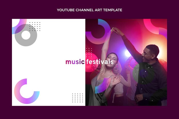 Canal de youtube del festival de música colorido degradado