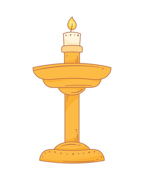 candelabro dorado con vela