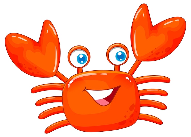 Vector gratuito cangrejo rojo en diseño de dibujos animados
