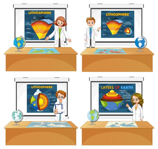 Las capas del concepto de la tierra.