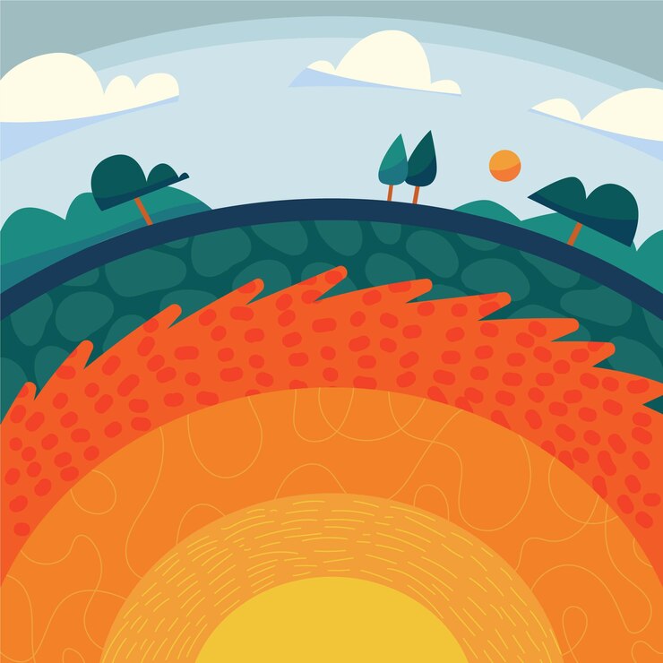 Vector gratuito capas de ilustración de diseño plano del planeta tierra