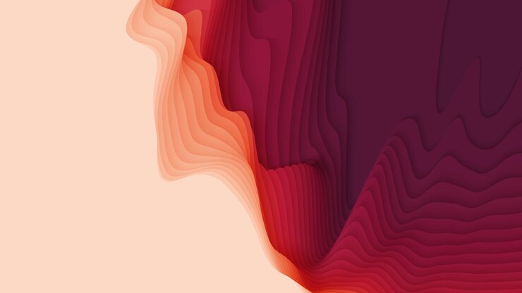 Vector gratuito capas de papel rojo a rosa. corte de papel degradado abstracto 3d. concepto de forma de origami colorido