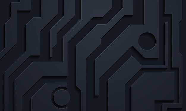 Capas de superposición de fondo abstracto 3D techno negro