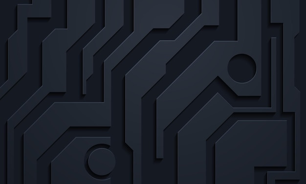 Capas de superposición de fondo abstracto 3D techno negro