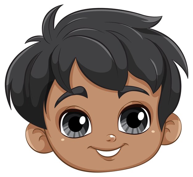 La cara alegre del niño de dibujos animados