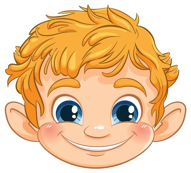La cara alegre del niño de dibujos animados