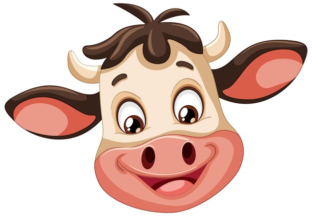 La cara alegre de la vaca de dibujos animados