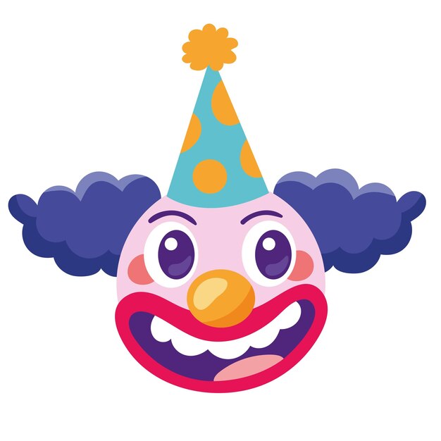 cara de emoticon de payaso loco