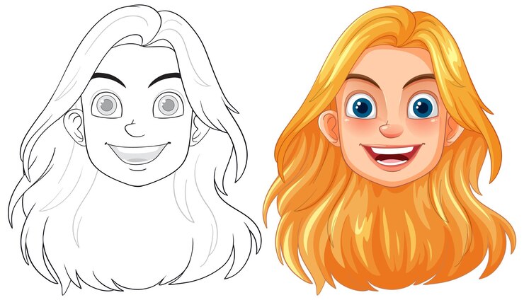 Vector gratuito la cara feliz del personaje de dibujos animados