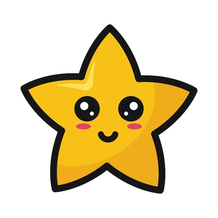 Vector gratuito cara linda de emoji de estrella