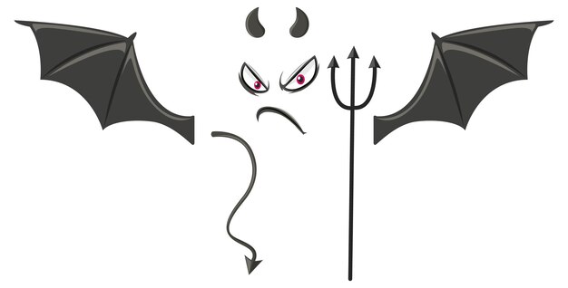 Cara malvada con elemento diablo