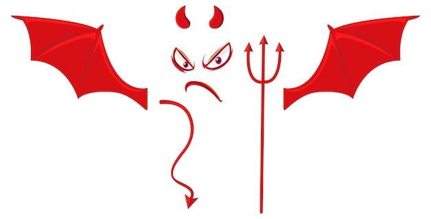 Cara malvada con elemento diablo