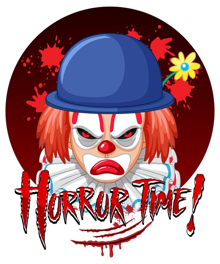 Vector gratuito cara de payaso espeluznante aterrador
