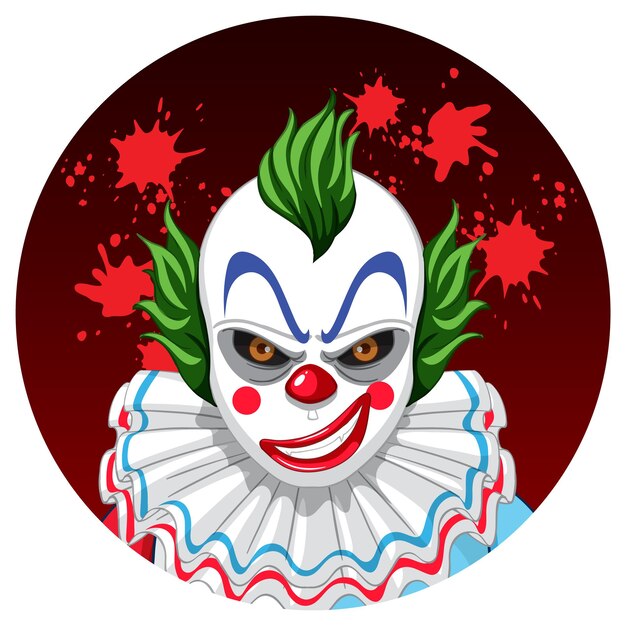 Cara de payaso espeluznante aterrador