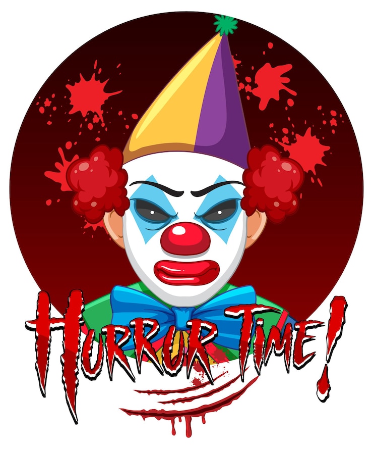 Vector gratuito cara de payaso espeluznante aterrador